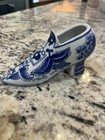 Chinoiserie Blue and White Porcelain High Heeled Shoe. Porcelain Shoe Planter — photo 1