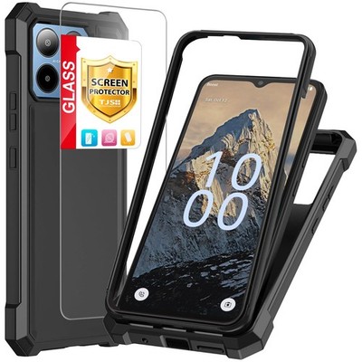 TJS Compatible for Boost Mobile Summit 5G Case, with [Tempered Glass Black