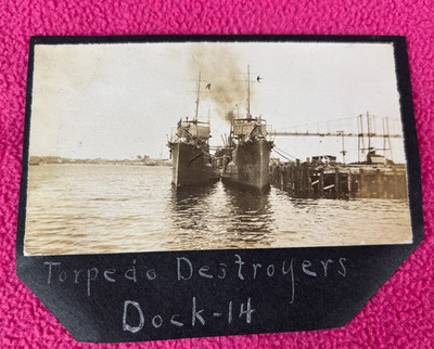 1913 CONSTRUCTION PANAMA CANAL vintage PHOTO harbor CHRISTOBAL TORPEDO DESTROYER