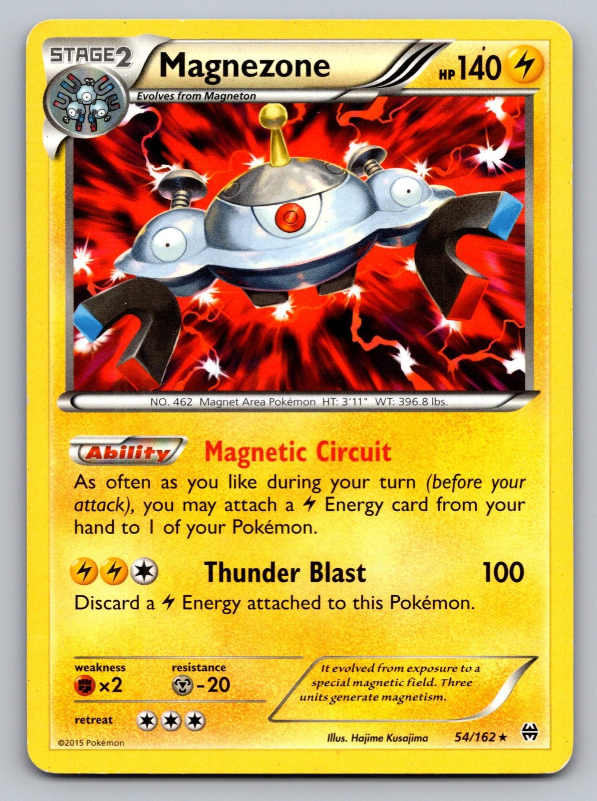 Magnezone 54/162 Holo Rare BREAKthrough Pokemon Lightly Played