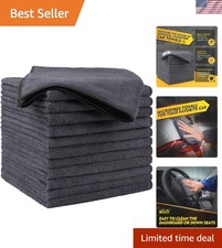 Microfiber Cleaning Cloths 12 Pack, 16 x 16 inch Microfiber Towel for Cars, ...