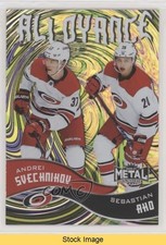 2020-21 Skybox Metal Universe Alloyance Sebastian Aho Andrei Svechnikov READ iv9