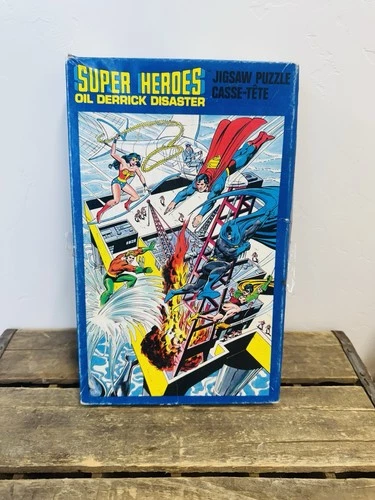 VINTAGE WONDER WOMAN BATMAN SUPERMAN RARE AQUAMAN SUPER FRIENDS PUZZLE MIB 1981