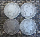 Barber liberty head half dollars 1908 P, D,O,S all four coins.