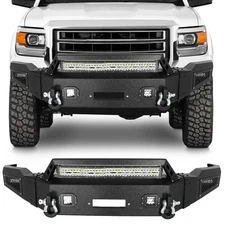 Textured Front Bumper Black Guard For 2014-2015 GMC Sierra 1500 w/ LED Light Bar
