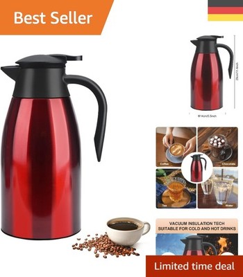 Modernes 2L Edelstahl Thermoskanne   Für Kaffee und Tee, 12 Stunden warm