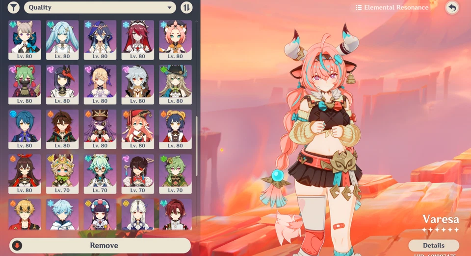 Servidor Genshin Impact AR 60 America - Varessa - Mavuika - Hu Tao C2 - 130 DESEOS Foto 3 de 4