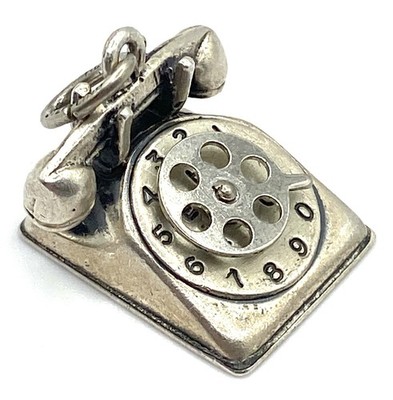 Vintage BEAUCRAFT Sterling Silver Rotary Telephone Charm - Communications Moves