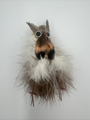 Vintage Real Feathered Owl ~ Birds Christmas Ornaments ~ Japan ~ Soft