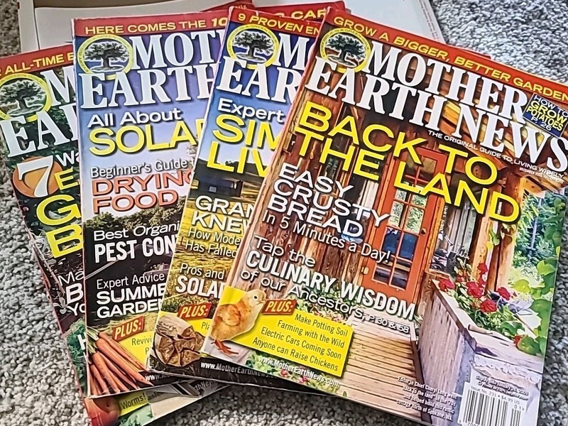 Lot of 4 Mother Earth News Magazines – 2008 Issues – Jun/Jul, Aug, Oct/Nov, Dec