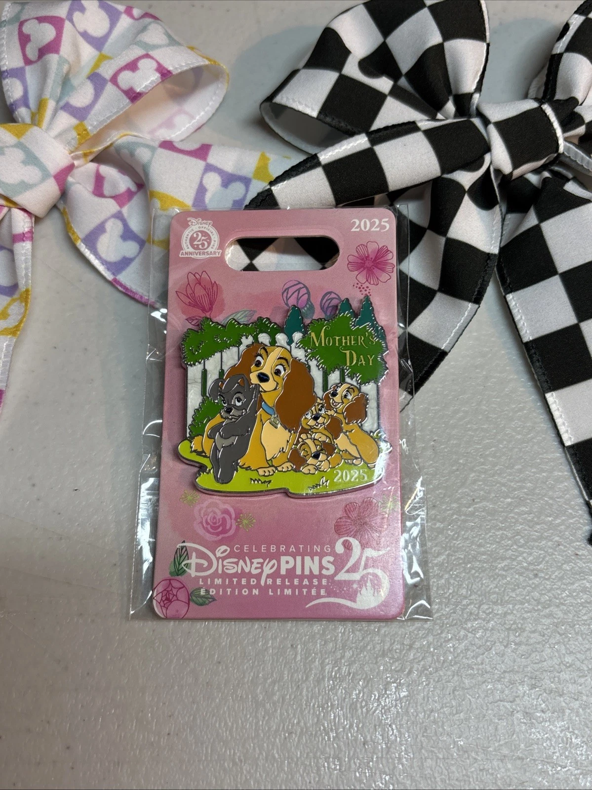 Disney Parks 2025 Celebrating 25 Years Lady & Tramp Mother’s Day 2025 LR Pin