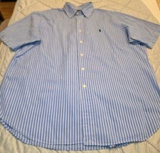 Polo Ralph Lauren short-sleeve classic fit blue and white striped cotton Size XL