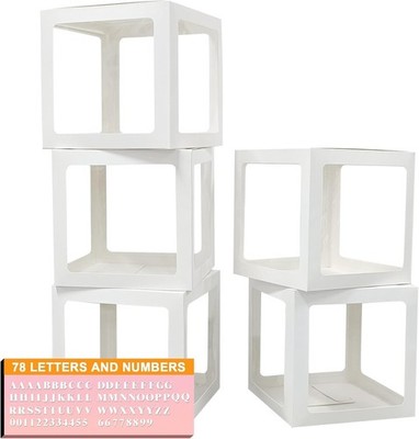 Thickened 5 PCs White Transparent Balloon Boxes with 78 Letters & Numbers for...