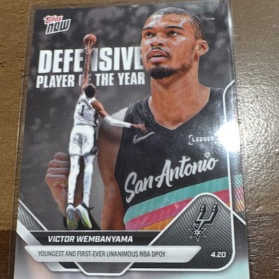 2026 Topps Now Insert Victor Wembanyama Spurs Defensive Player of Year #4.20