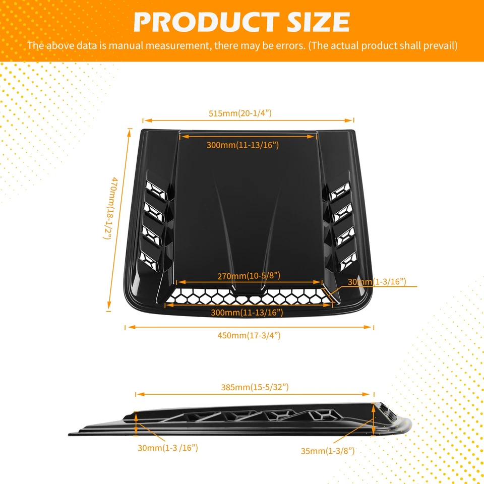 Carbon Fiber Look Hood Scoop Air Flow Outlet Decoration For VW Volkswagen Jetta - Image 3 of 4