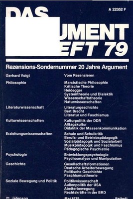 Das Argument Beiheft 79. Rezensions-Sondernummer 20 Jahre Argument. Zeitschrift