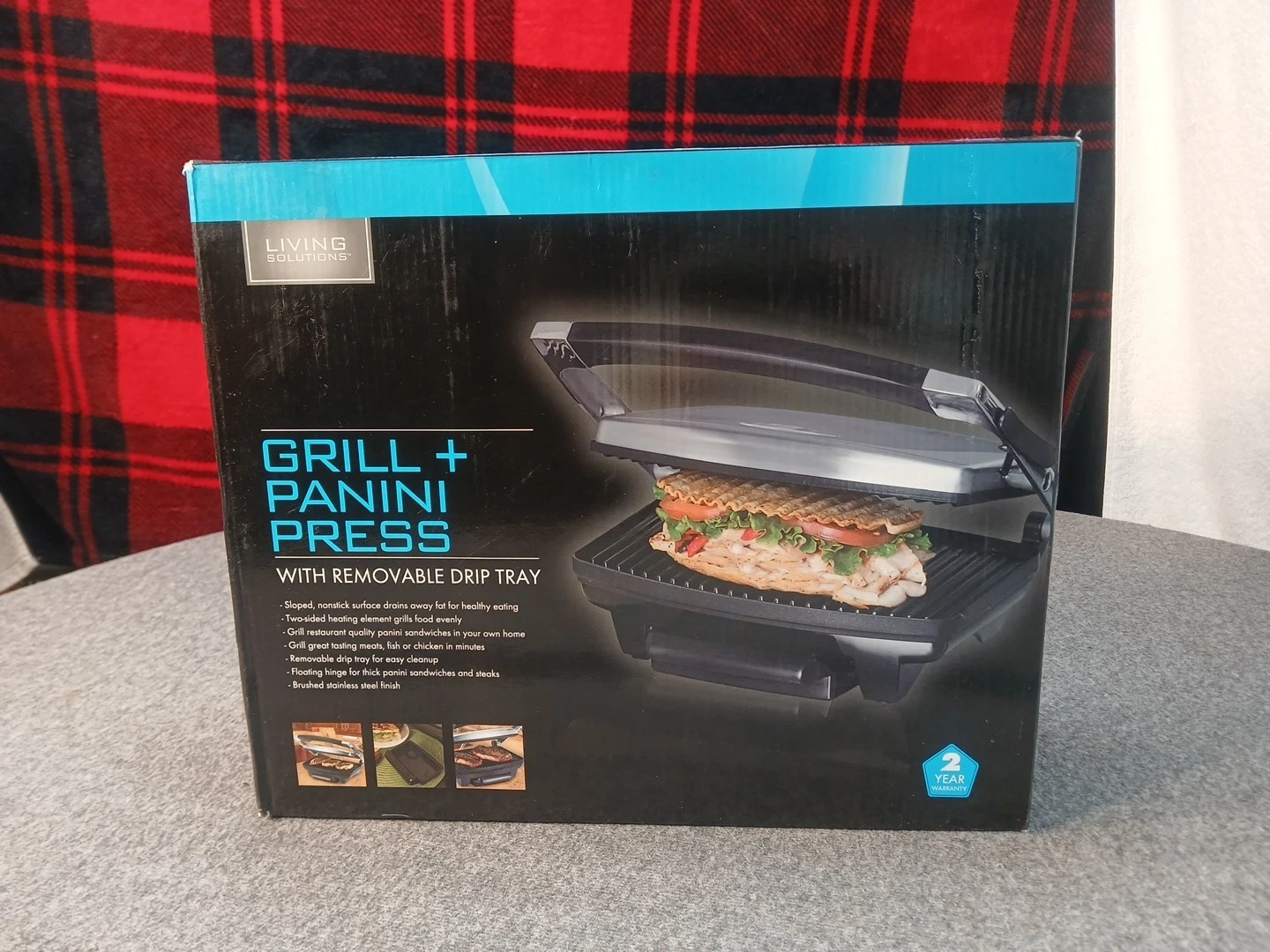 Living Solutions Grill + Panini Press With Removable Drip Tray
Opens in a new window or tab