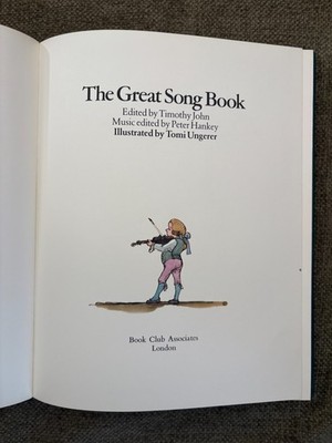 The Great Song Book Timothy John Tomi Ungerer Illus 1978 BCA Vintage Songbook