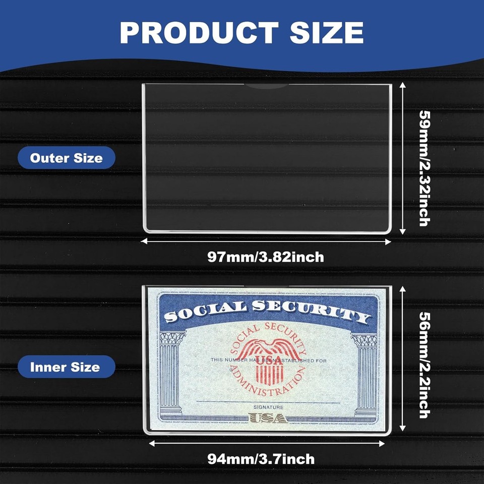 6 Pack Social Security Card Protector Sleeves，New Medicare Clear | eBay