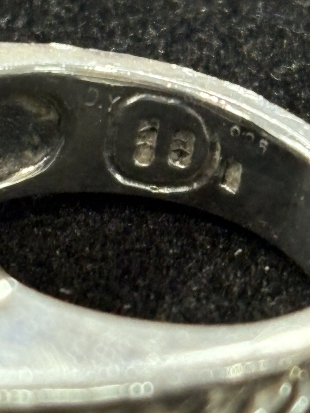 David Yurman 925 Silver 15mm Cushion Black Onyx & Diamond Cable Ring sz 6