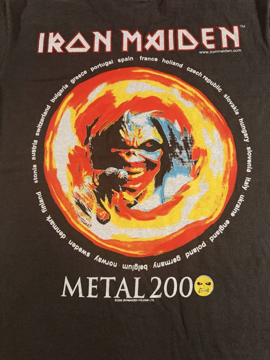 Vintage 2000 Iron Maiden Metal Shirt L Eddie Hard Rock Band Rare View 2