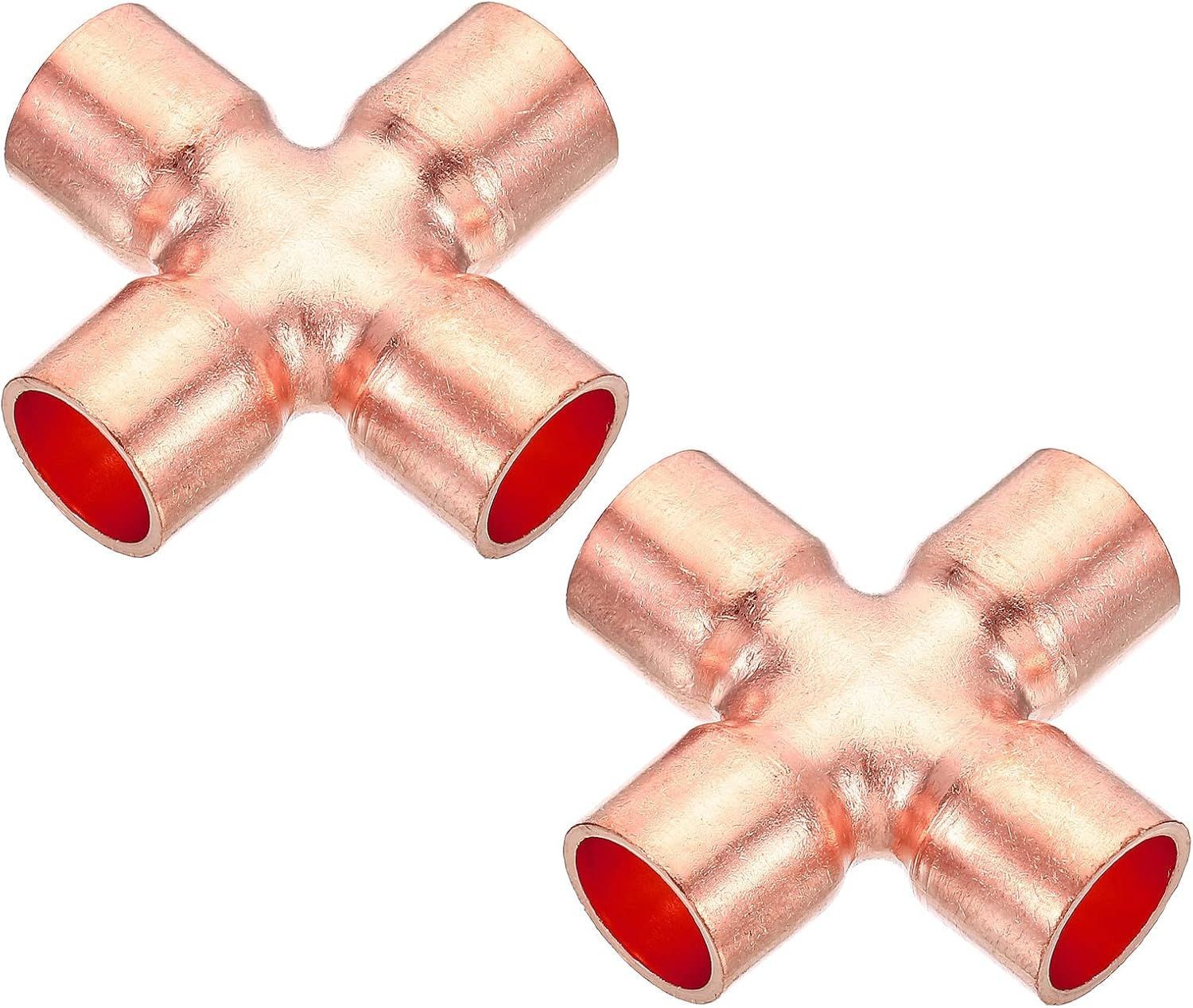 1/2" Copper Union Cross Pipe Fitting 4 Way Welding