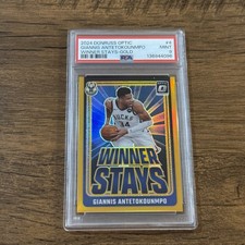 2024 Donruss Optic Winner Stays Gold Giannis Antetokounmpo /10 PSA 9