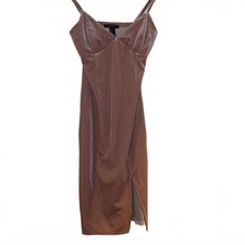 Forever 21 Y2K Slip Dress Velvet Holiday Spaghetti Strap Midi  Pink. Sz S