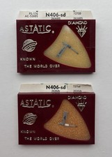 Lot 2 Vintage Astatic Phonograph Record Needle N406-sd for Electro Voice NOS