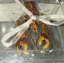 Dillards Trimmings Gilt Jeweled Handcrafted Cloisonne Lobster Christmas Ornament