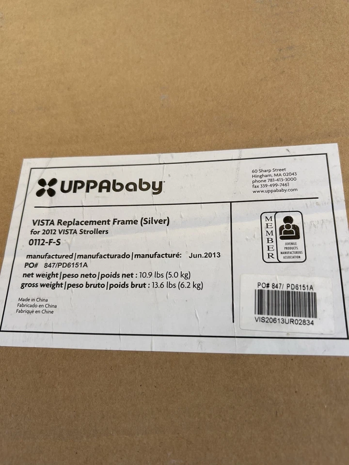 UppaBaby Vista Frame Only Silver Stroller Foldable Collapsing Genuine - Image 2 of 4