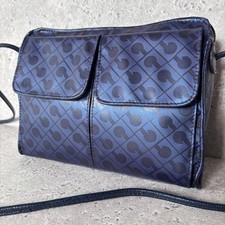 Borsa a tracolla GHERARDINI SOFTY in pelle blu navy usata autentica