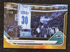 Dell Curry No. 30 Retired Hornets Jersey 2026 NBA Topps NOW #215 Gold Foil 27/50