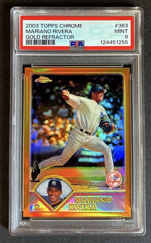 2003 Topps Chrome Mariano Rivera Gold Refractor /449 PSA 9 ! SSP RARE Yankees