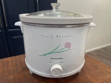 Proctor Silex Crock Watcher 6 Qt Slow Cooker/Glass Lid 33650 VTG Purple Flower