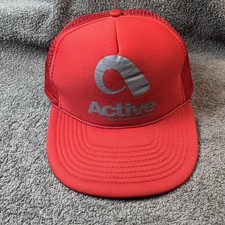 Active Autowerke BMW Trucker Hat Red Snapback Foam Mesh Cap Tuning Vintage Y2K