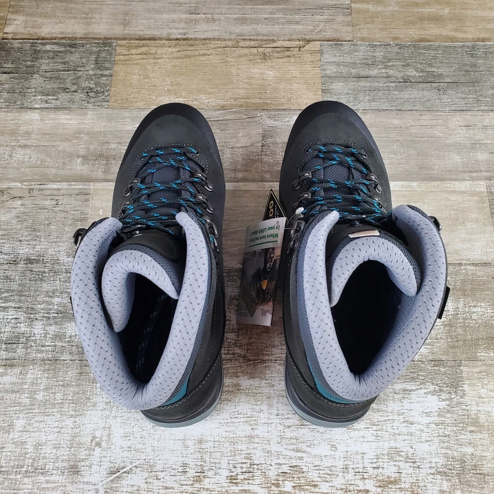 Zapato de Senderismo Lowa Badia GTX Mujer Talla 8 Negro Con Cordones Medio Top Punta Redonda Impermeable Foto 4 de 4