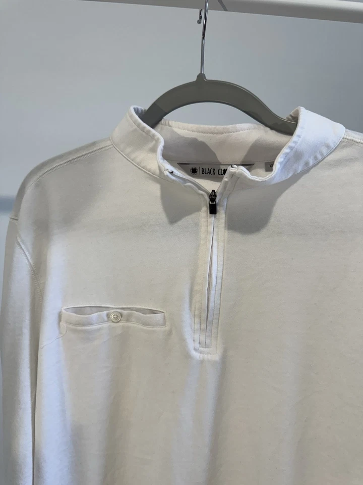 Black Clover Quarter-Zip Pullover Men’s XL | White | Live Lucky | Excellent Cond - Image 3 of 4