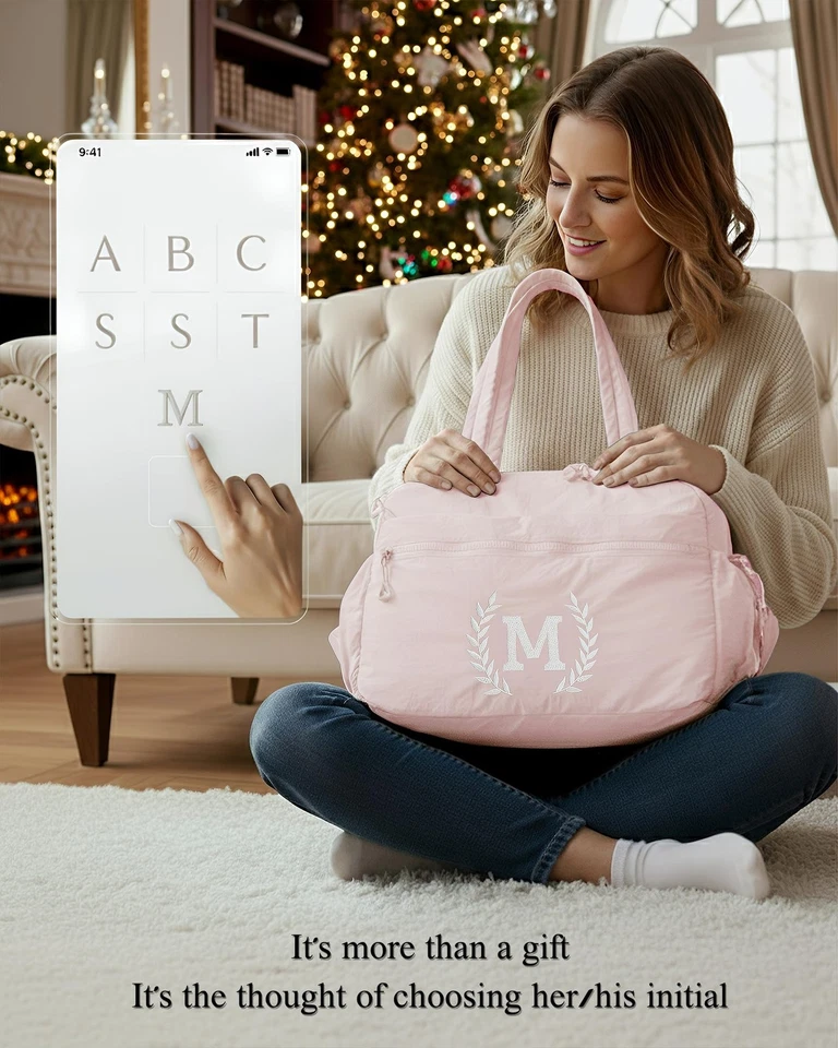 Gift for Women, Kid & Friend, Initial Girls Duffle Bag, Monogrammed Personali... - Image 3 of 4