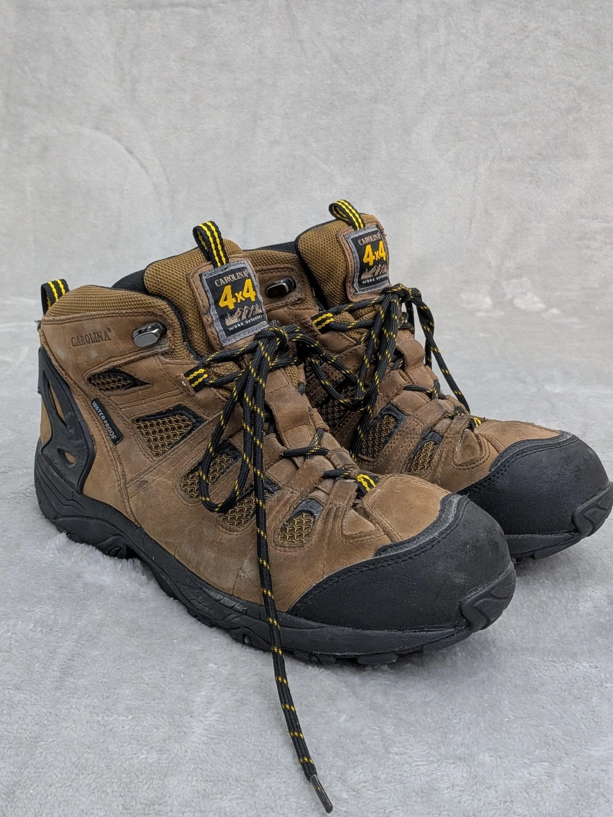 Carolina 4x4 Boots Mens Size 12 Brown Leather Waterproof Work Hiking Safety Toe