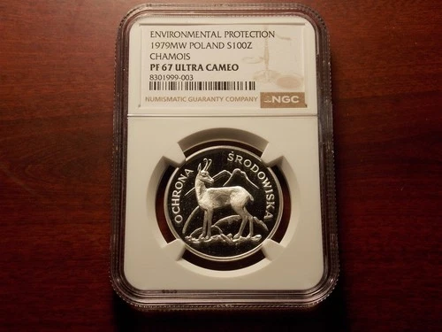 1979 Poland 100 Zlotych PROOF silver coin NGC PF-67 UC Ochrona Środowiska