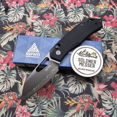 SRM Knives Messer CUB 261M-GB Ambi Lock Folder Black G10 140Cr Stahl