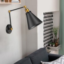 Adjustable Vintage Industrial Swing Arm Ambient Lighting Warehouse Wall