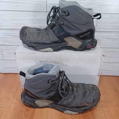 Salomon X Ultra 4 Mid GTX Boots Womens 8.5 Gray Hiking Trail Waterproof Outdoor