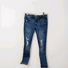 DL1961 Emma Power Legging Skinny Jeans With Raw Hem in Quilter Wash Size 29