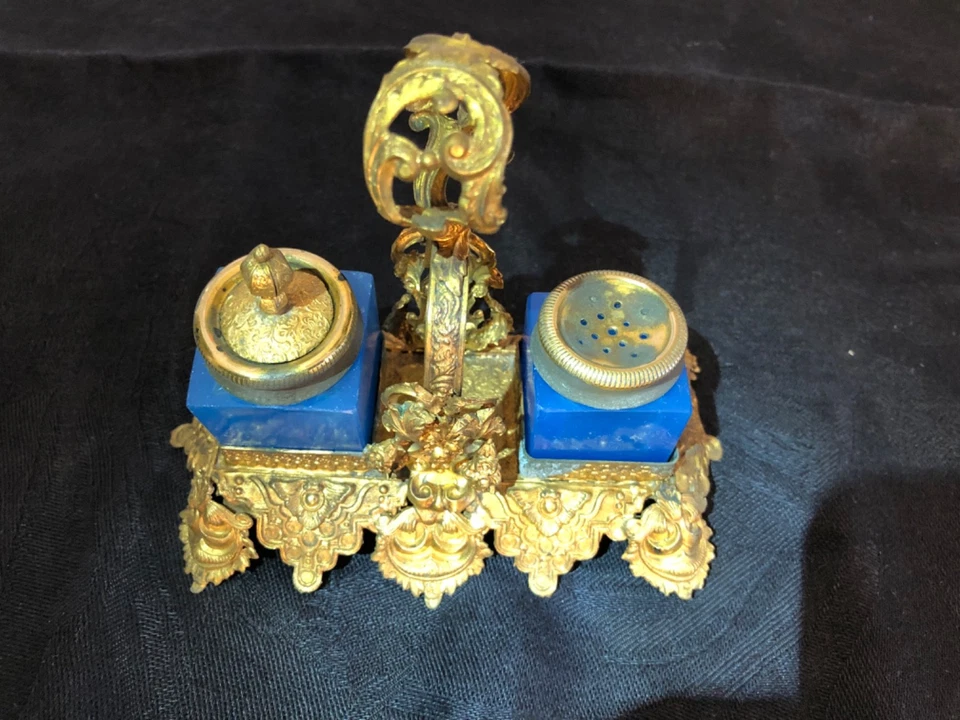 ENCRIER OPALINE Napoleon III pomponne no charles X baccarat saint Louis vitrine - Photo 4/4