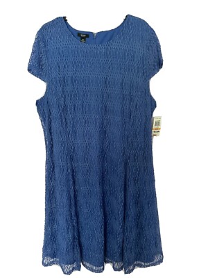 Alfani Women Lace Pery Blue Size 24W Sleeveless Lace Dress NET | eBay