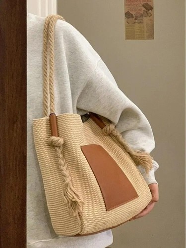 Summer New Women Shopping Bag Large Handbag One Shoulder Fashion Travel - Picture 7 of 16