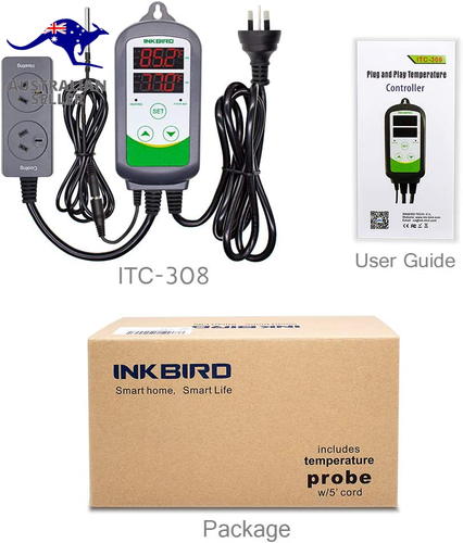 ITC Digital Wired Temperature Controller AU Plug Dual Stage Heat Cool Controller - Picture 3 of 12