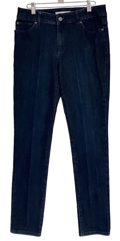 Chico's Platinum Ultimate Fit Straight Leg Dark Wash Jeans – Sz S